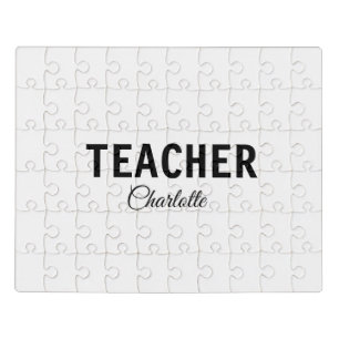 I am teacher school Collegeadd your name text simp Jigsaw Puzzle