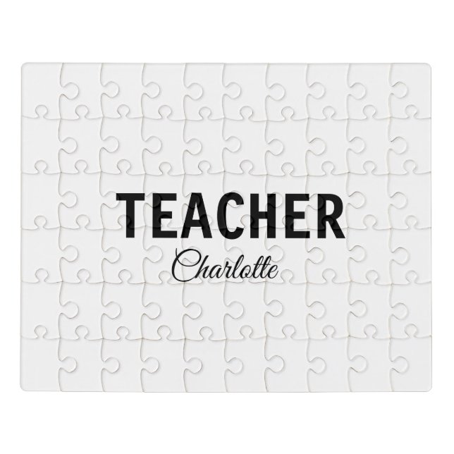 I am teacher school Collegeadd your name text simp Jigsaw Puzzle (Puzzle Horizontal)