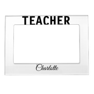 I am teacher school Collegeadd your name text simp Magnetic Frame