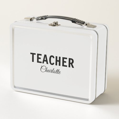 I am teacher school Collegeadd your name text simp Metal Lunch Box
