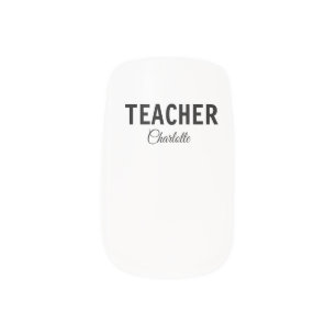 I am teacher school Collegeadd your name text simp Minx Nail Art