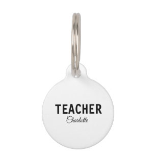 I am teacher school Collegeadd your name text simp Pet ID Tag