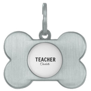 I am teacher school Collegeadd your name text simp Pet ID Tag
