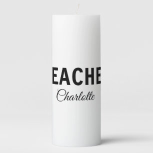 I am teacher school Collegeadd your name text simp Pillar Candle