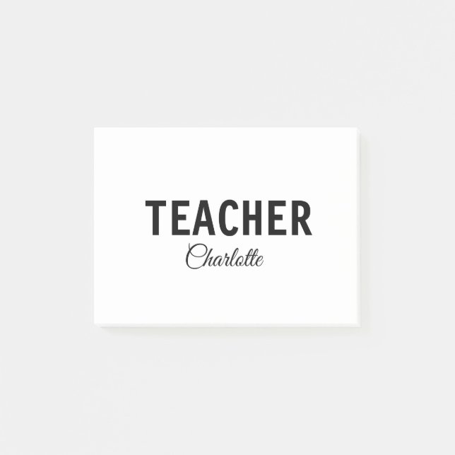 I am teacher school Collegeadd your name text simp Post-it Notes (Front)
