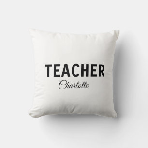 I am teacher school Collegeadd your name text simp Throw Pillow