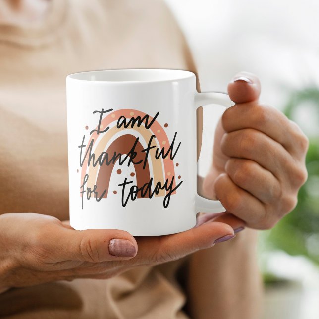 I Am Thankful  Coffee Mug (Your NAME is printed vertically on the side (see other image))