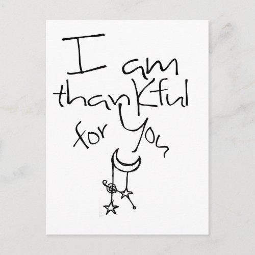 I am thankful for you postcard