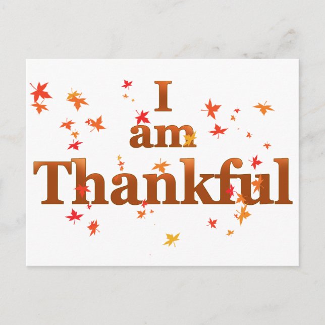 i am thankful holiday postcard (Front)