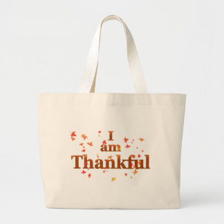 i am thankful large tote bag