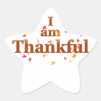 i am thankful star sticker