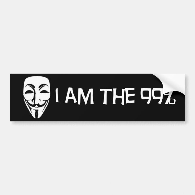 I am the 99% bumper sticker (Front)