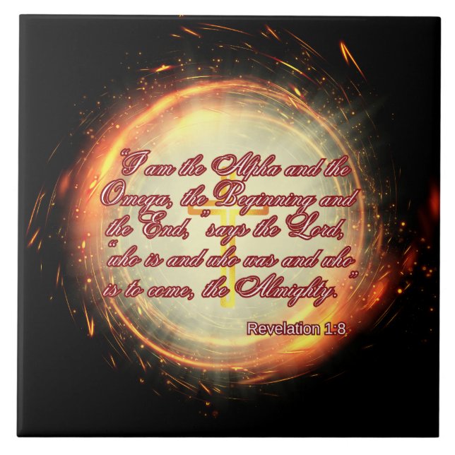 I am the Alpha and the Omega Ceramic Tile (Front)
