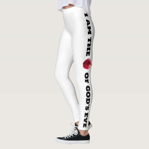 I Am The Apple Of Gods Eye White  Leggings