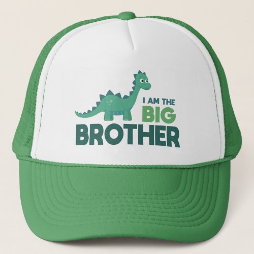 I am the big brother cartoon dinosaur for boys trucker hat