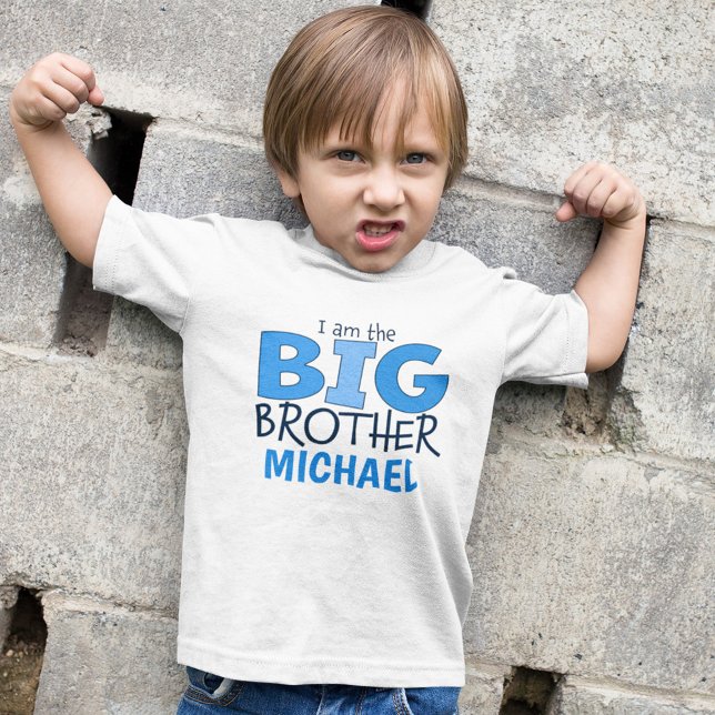 I am the Big Brother Personalized Blue Child T-Shirt (Creator Uploaded)