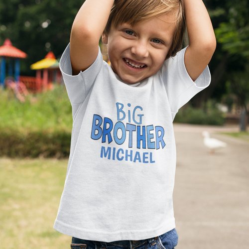 I am the Big Brother Whimsical Modern Blue  Toddler T_shirt