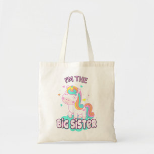 I Am The Big Sister Cute Unicorn Siblings Girls Fa Tote Bag