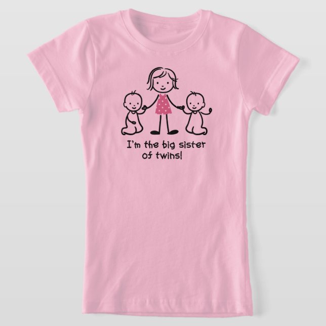 I am the Big Sister of Twins t-shrits for girls T-Shirt | Zazzle