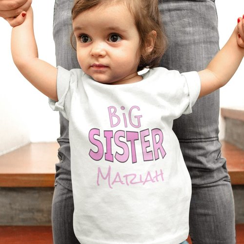 I am the Big Sister Pink Cute Modern Trendy Baby T_Shirt