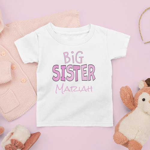 I am the Big Sister Pink Whimsical Modern Cute Toddler T_shirt