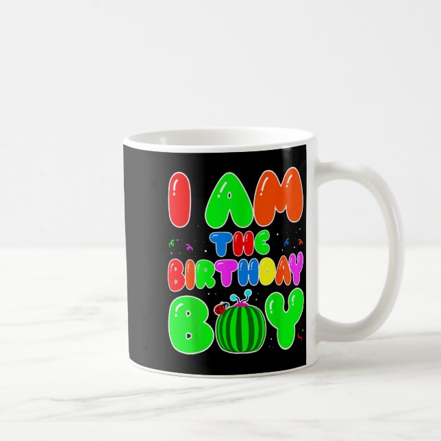 I Am The Birthday Boy Funny Watermelon Birthday Fa Coffee Mug (Right)