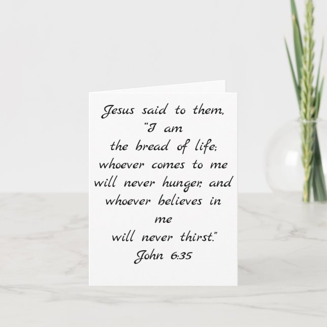 I Am the Bread of Life Bible Quote Card (Front)