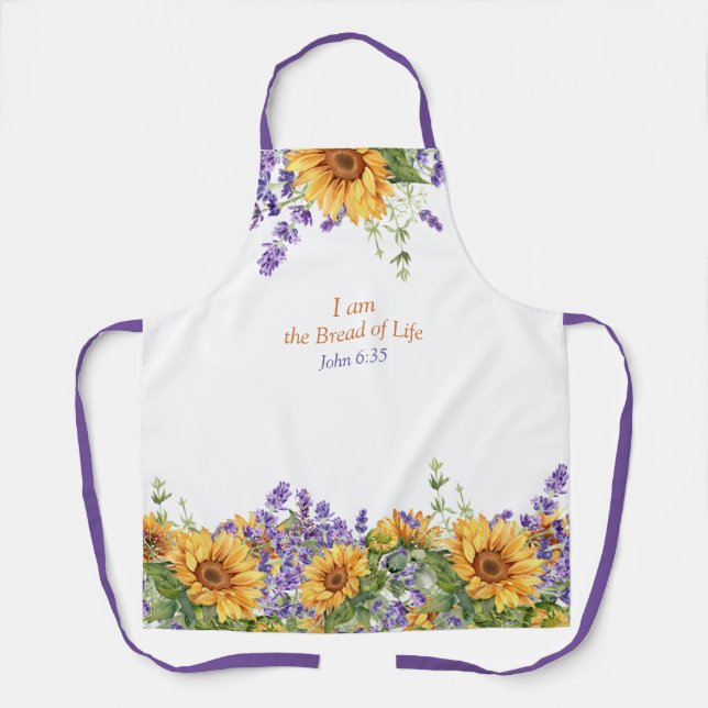 I am the Bread Of Life Sunflowers Apron (Front)