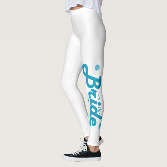 I Am The Bride leggings, bridal Leggings (Left)