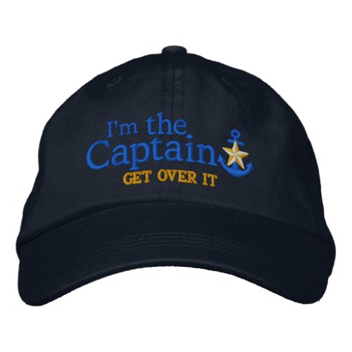 I Am The Captain Humor Nautical Gold Star Anchor Embroidered Baseball Hat