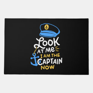 I Am The Captain Now Boating Captain Gift Doormat