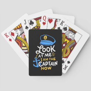 I Am The Captain Now Boating Captain Gift Poker Cards
