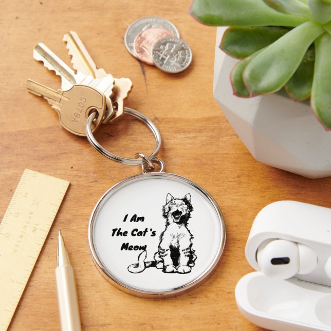 I Am the Cat's Meow Funny Cat Keychain (Desk)