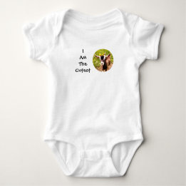 I Am The Cutest Kid (photo of baby goat) Bodysuit