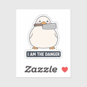 I AM THE DANGER Duck Cleaver Knife Meme Sticker