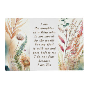 I am the daughter of a King Christian Faith Quote  Placemat