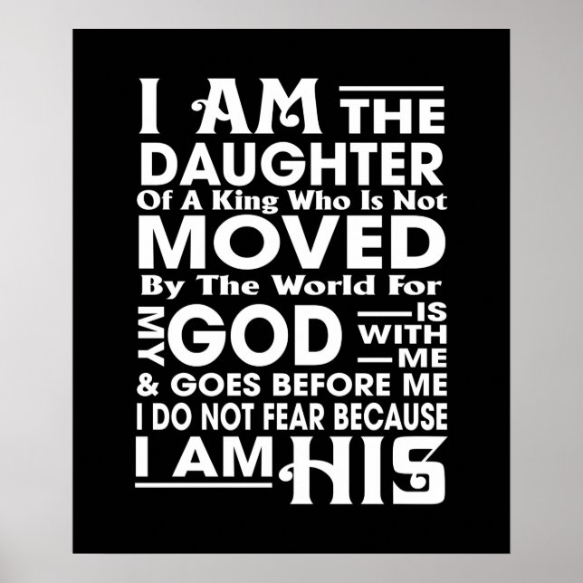 I Am the Daughter of a King Poster (Front)
