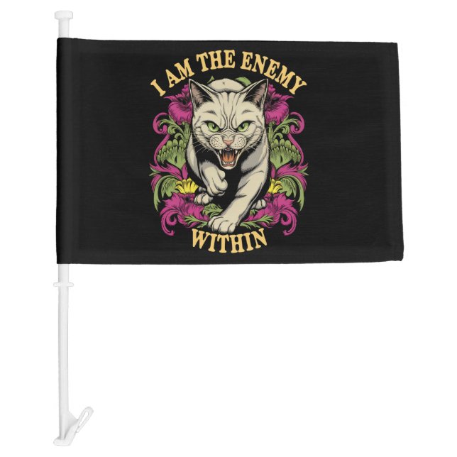 I Am The Enemy Within Harris Walz 2024 Car Flag (Front)