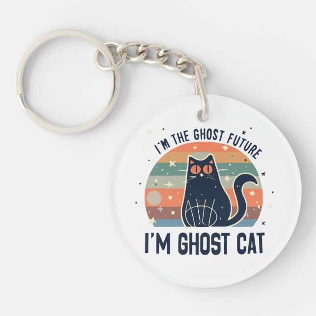 I AM THE GHOST FUTURE, GHOST CAT  KEYCHAIN (Front)