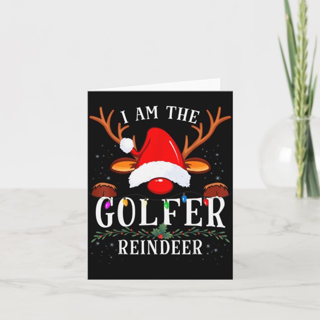 I Am The Golfer Reindeer Christmas Family  Card (Front)