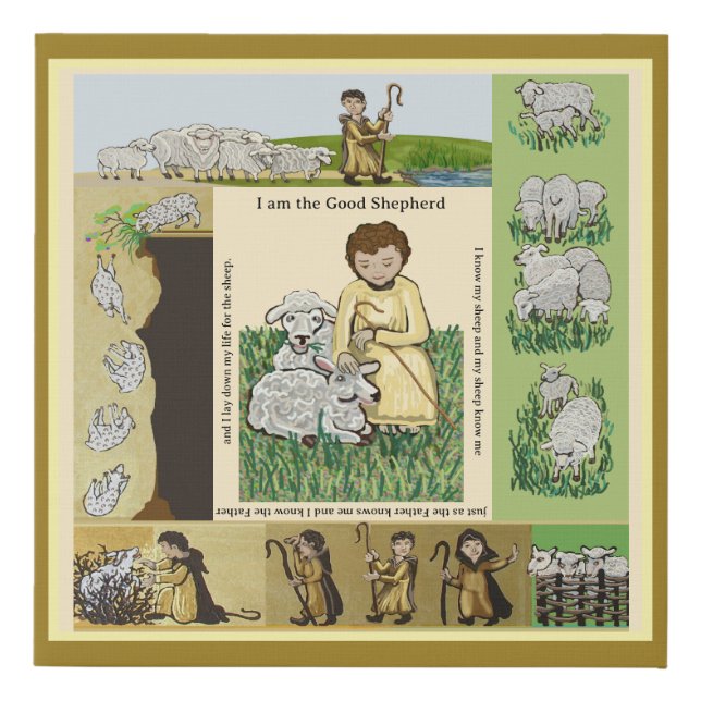 "I am the Good Shepherd" Faux Canvas Print (Front)