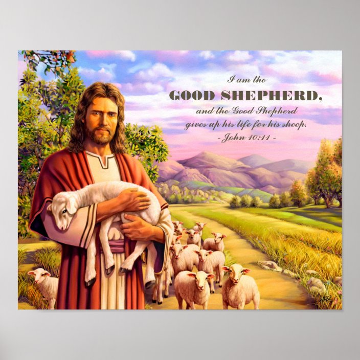 I am the Good Shepherd. Jesus Painting Art Prints | Zazzle.com