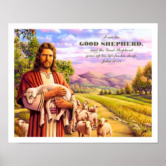 I am the Good Shepherd. Jesus Painting Art Prints | Zazzle.com