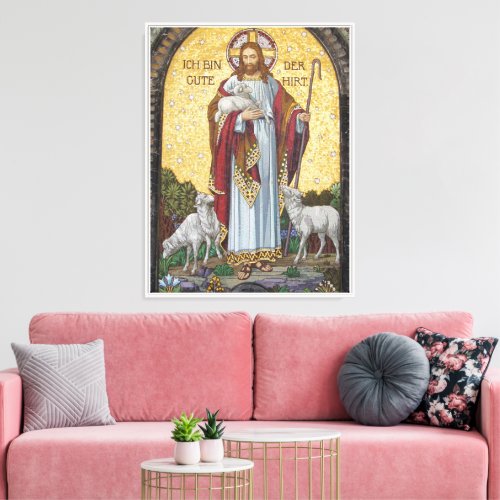 I AM THE GOOD SHEPHERD John 1011 Mosaic Art  Canvas Print