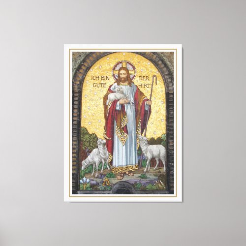 I AM THE GOOD SHEPHERD John 1011 Mosaic Art  Canvas Print