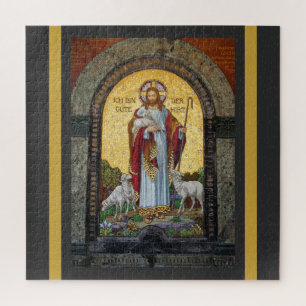 "I AM THE GOOD SHEPHERD" John 10:11 Mosaic Art Jigsaw Puzzle