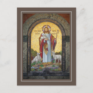 "I AM THE GOOD SHEPHERD" John 10:11 Mosaic Art Postcard