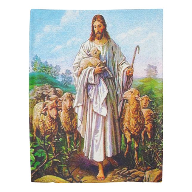 I Am the Good Shepherd John 10:7-21 Duvet Cover (Front)