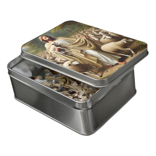 I Am the Good Shepherd John 10:7-21 Jigsaw Puzzle (Lid Open)