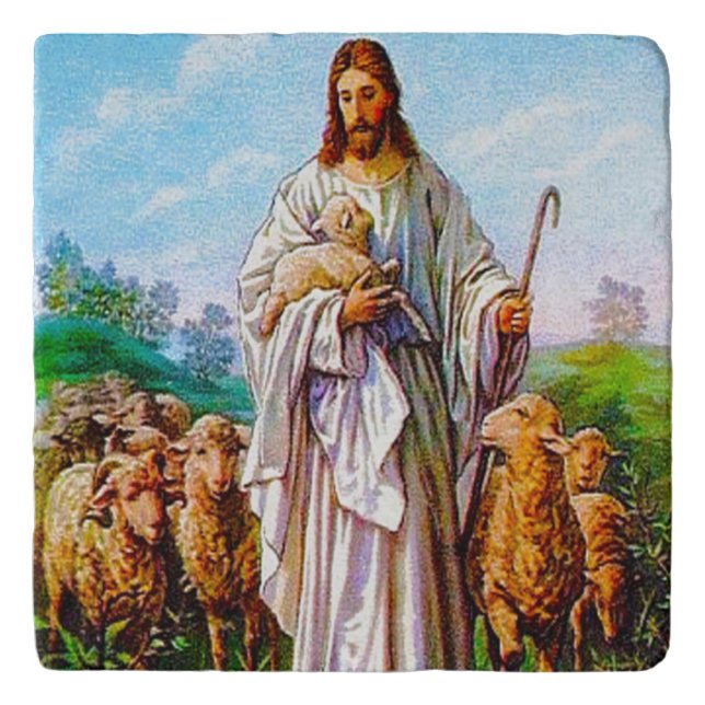 I Am the Good Shepherd John 10:7-21 Trivet (Front)